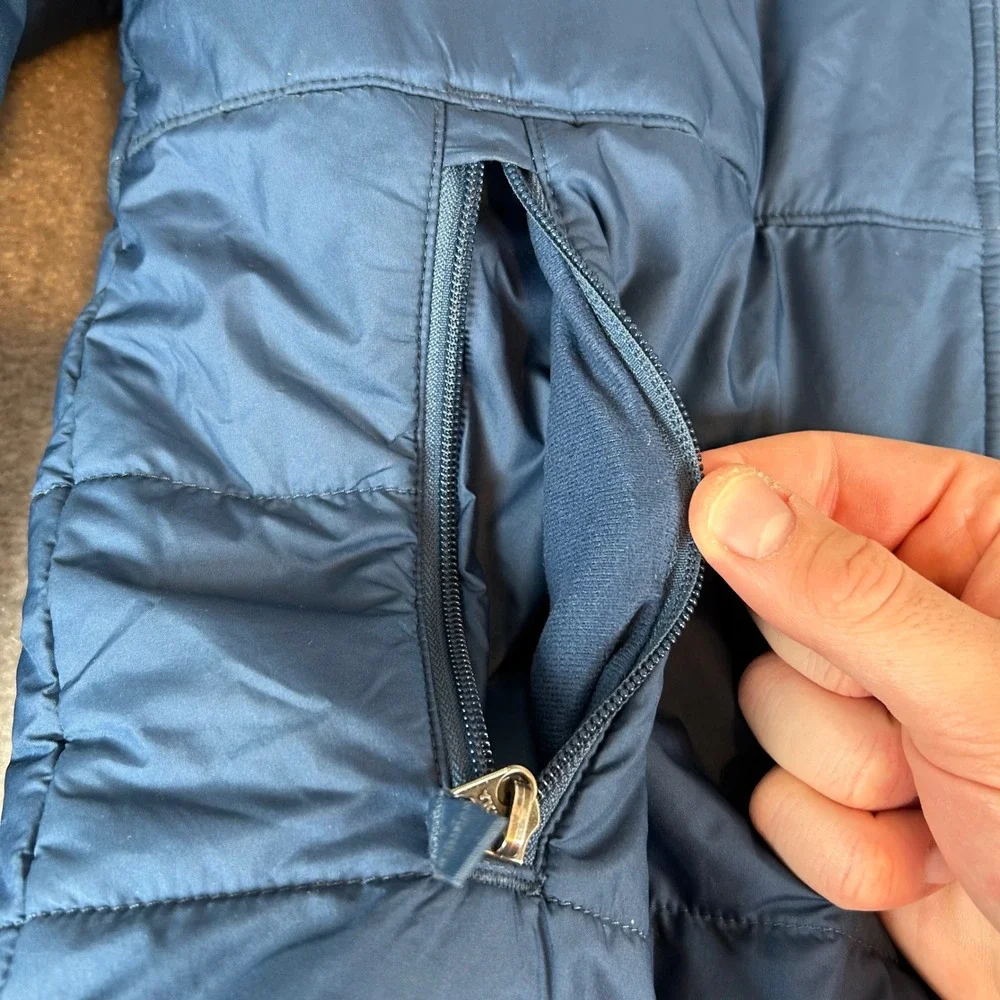 The North Face Reversible Mount Chimborazo Jacket Boys XL Navy Blue Brown Hooded